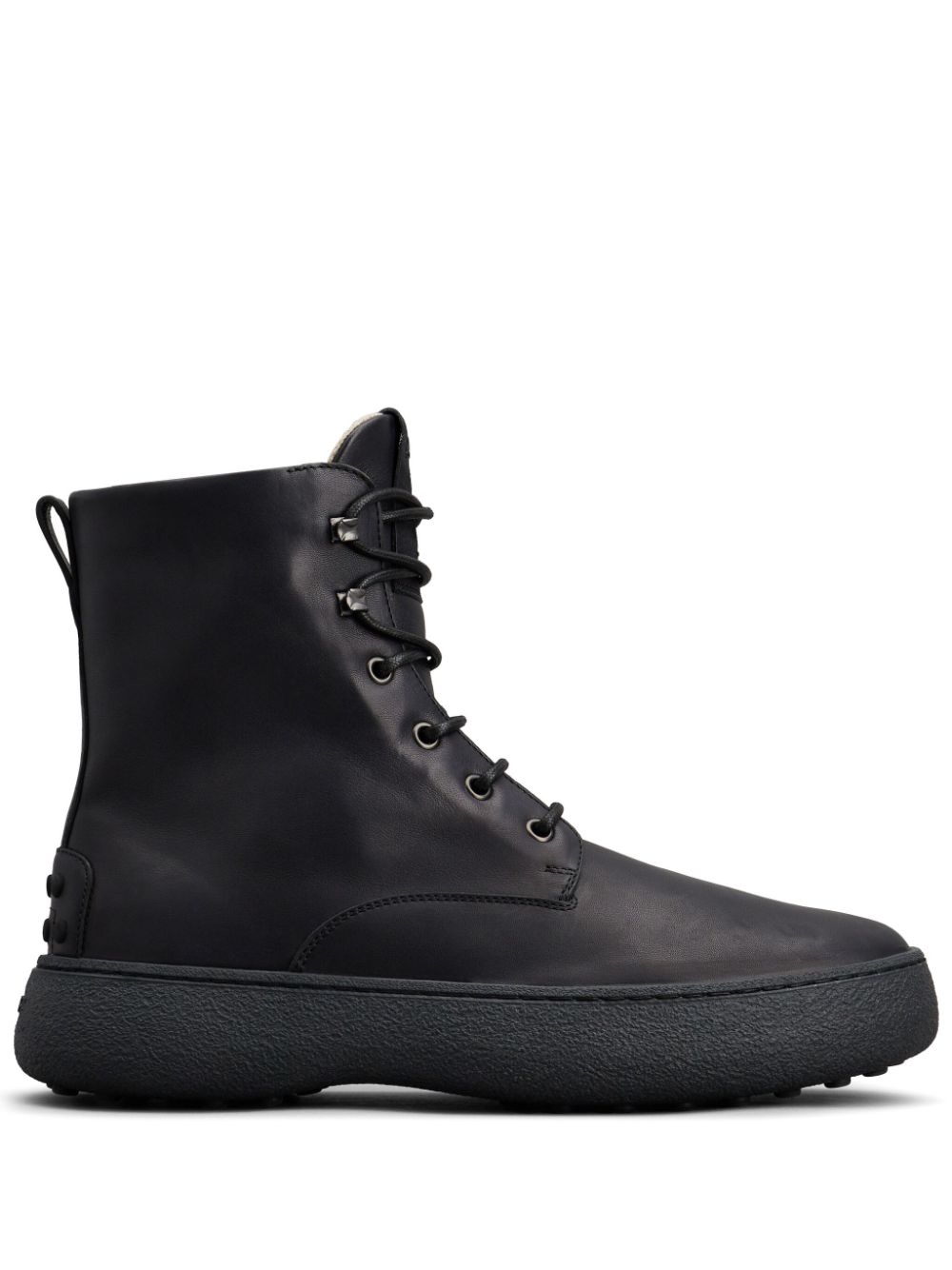 Tod's logo-debossed leather boots Black