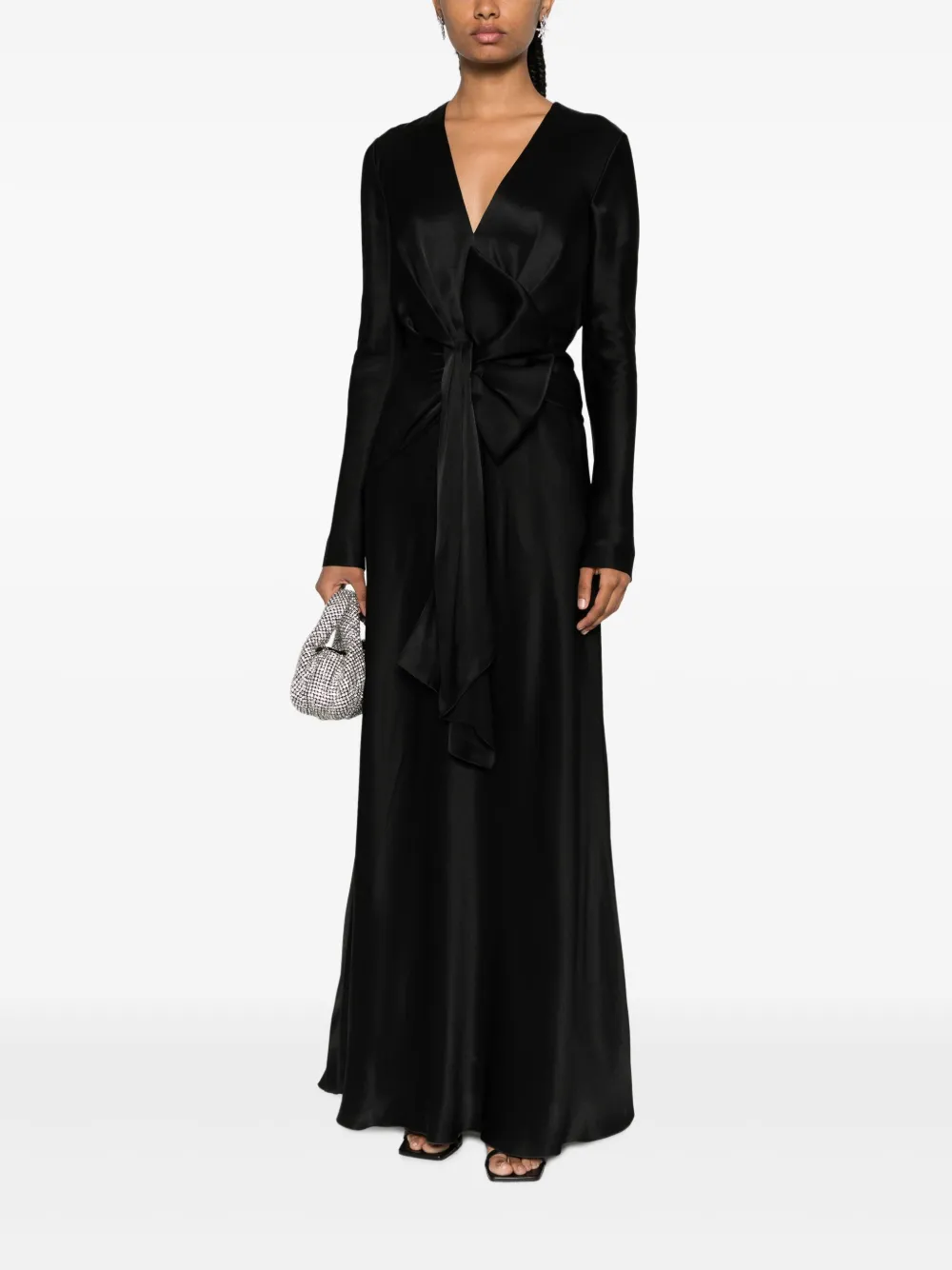 Alberta Ferretti Jurk met strikdetail - Zwart