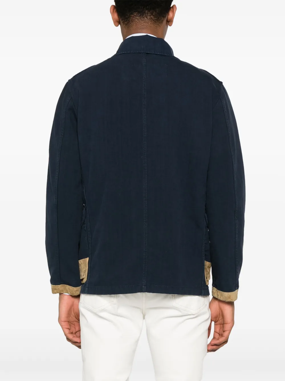 Shop Fay 4 Gancini Archive Cotton Jacket In Blue