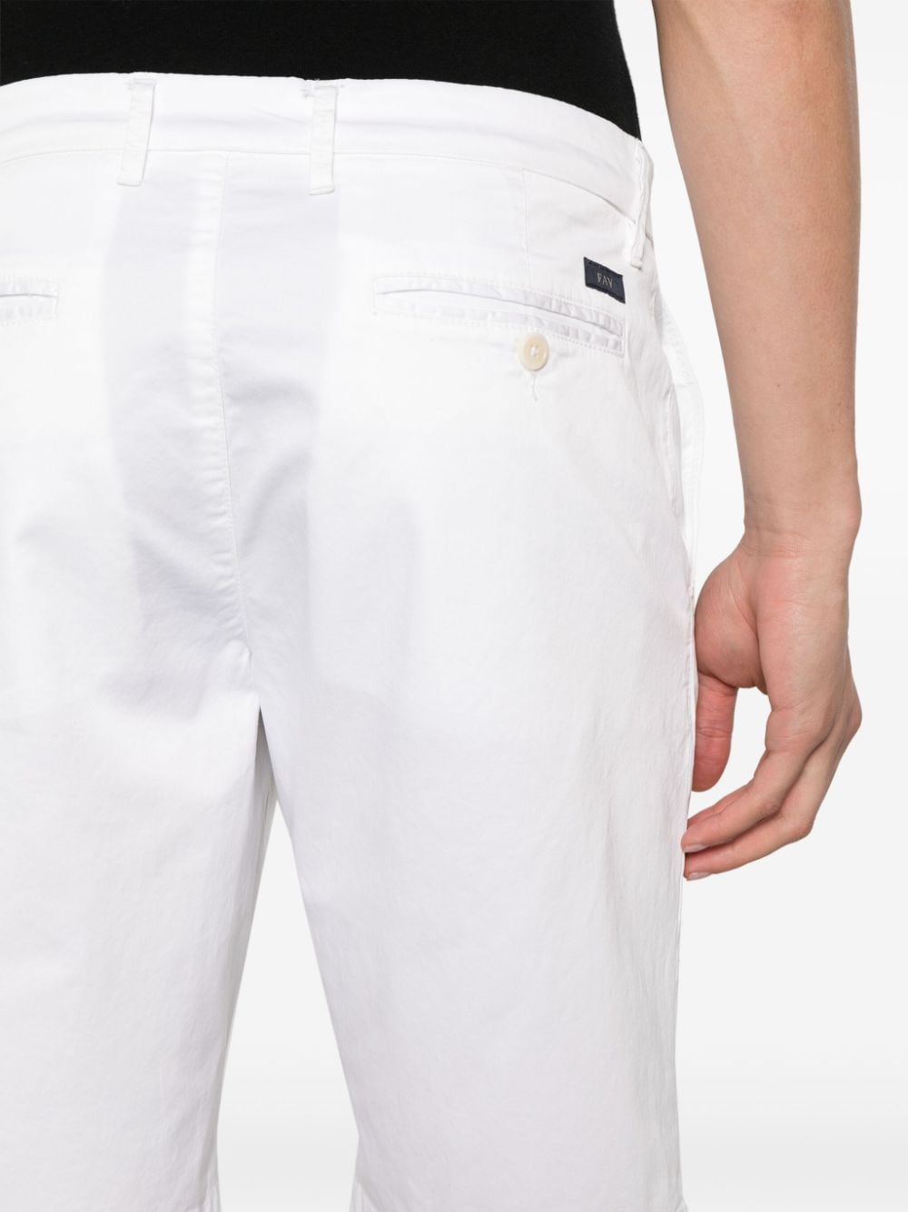 Shop Fay Logo-patch Bermuda Shorts In White