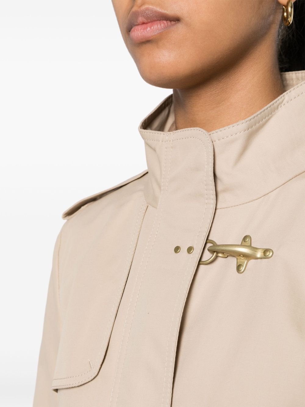 Shop Fay Virginia Cotton Trench Coat In Neutrals