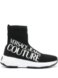 Versace Jeans Couture logo-print sock sneakers - Black