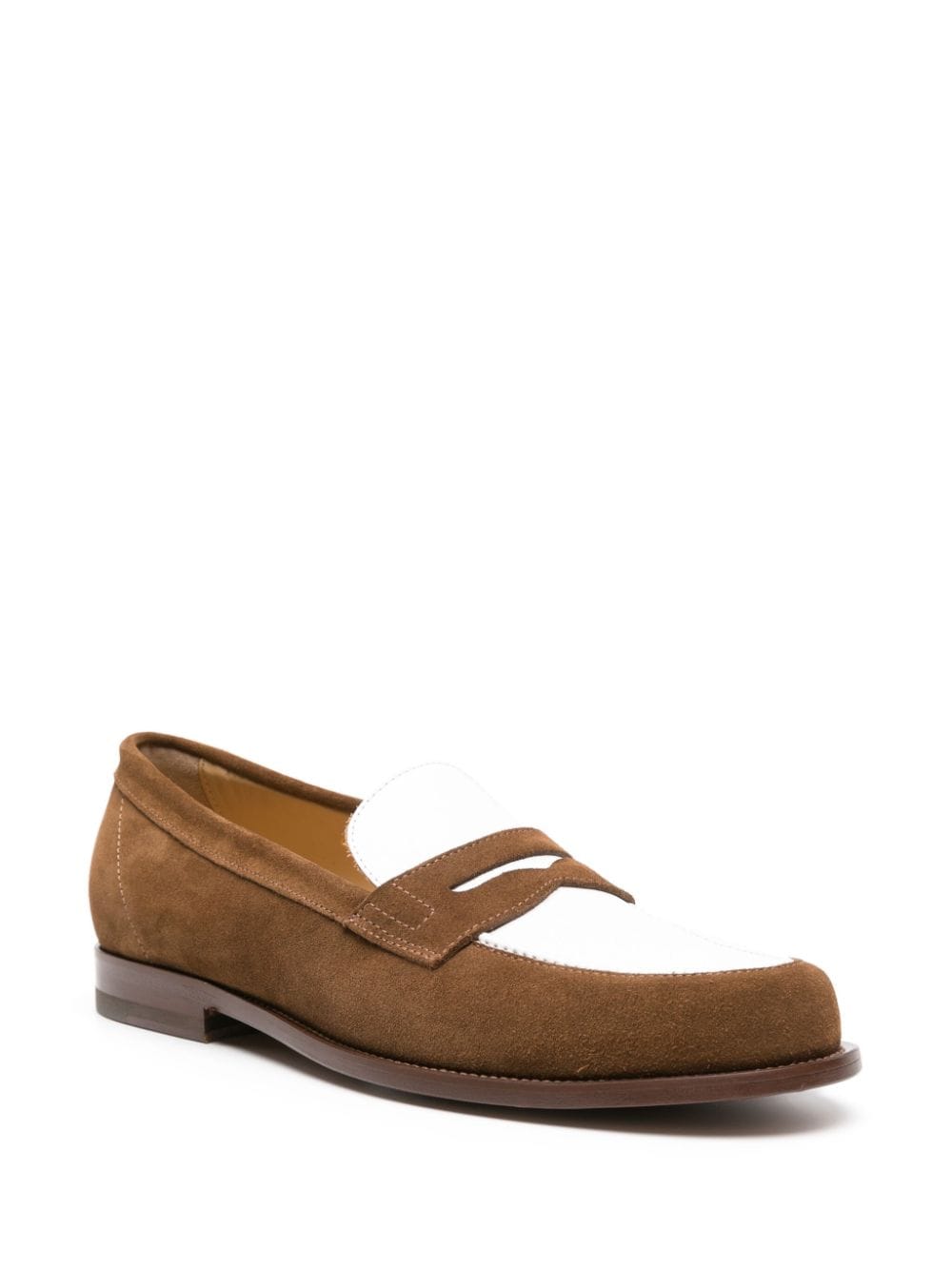 Shop Scarosso Two-tone Suede Loafers In Brown