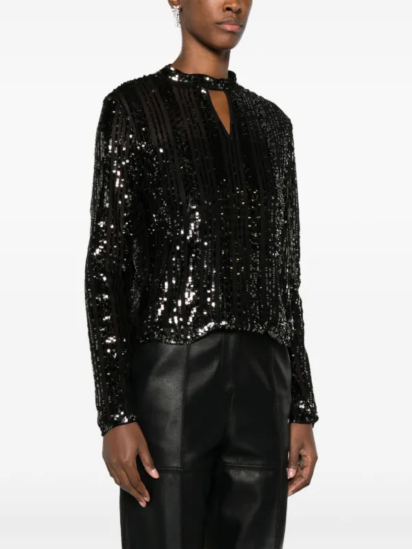 H&m Sequined Blouses Tops TWINSET Sequin-embellished Keyhole