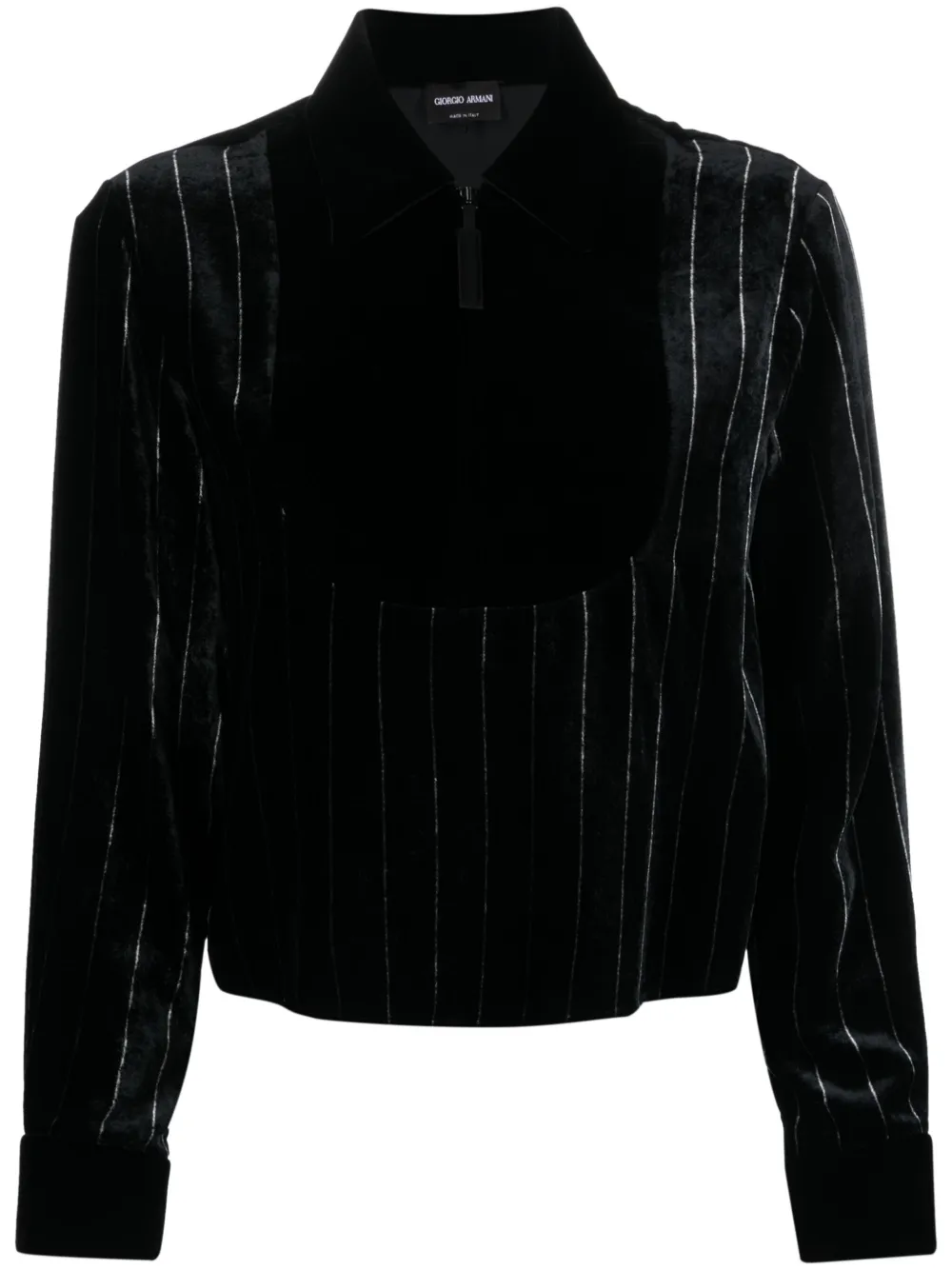 Giorgio Armani Fluwelen blouse Zwart