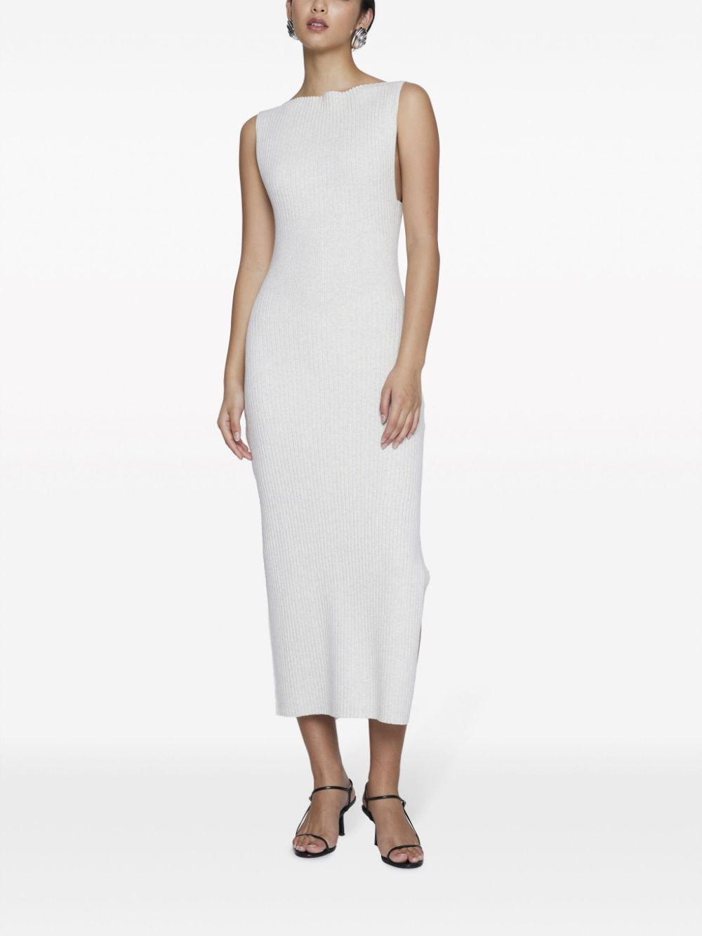 Shop Anna Quan Dakota Ribbed-knit Maxi Dress In Neutrals