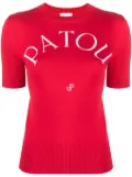 Patou intarsia knit-logo knitted top - Red