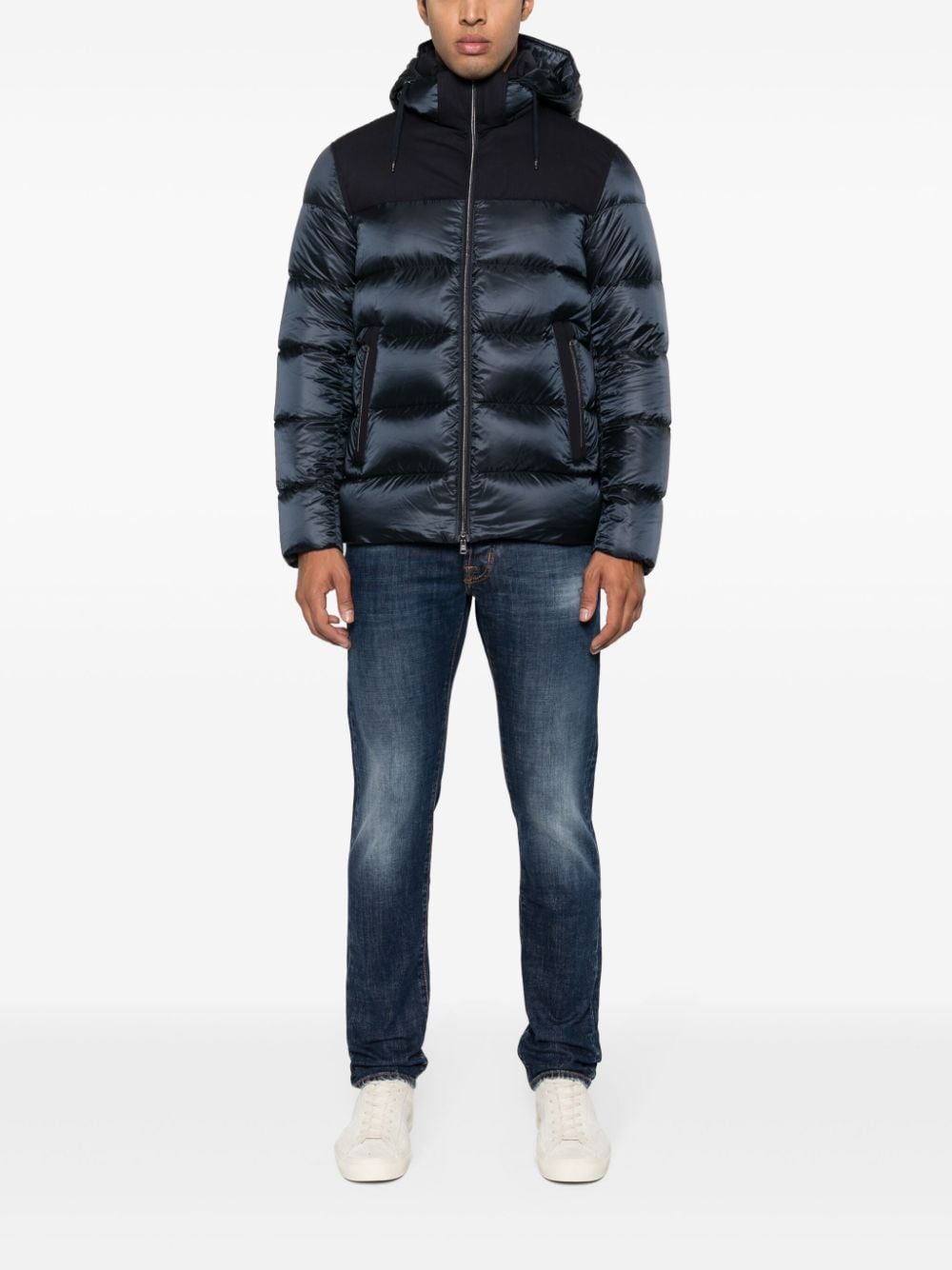 Herno water-reppelent hooded puffer jacket - Blauw