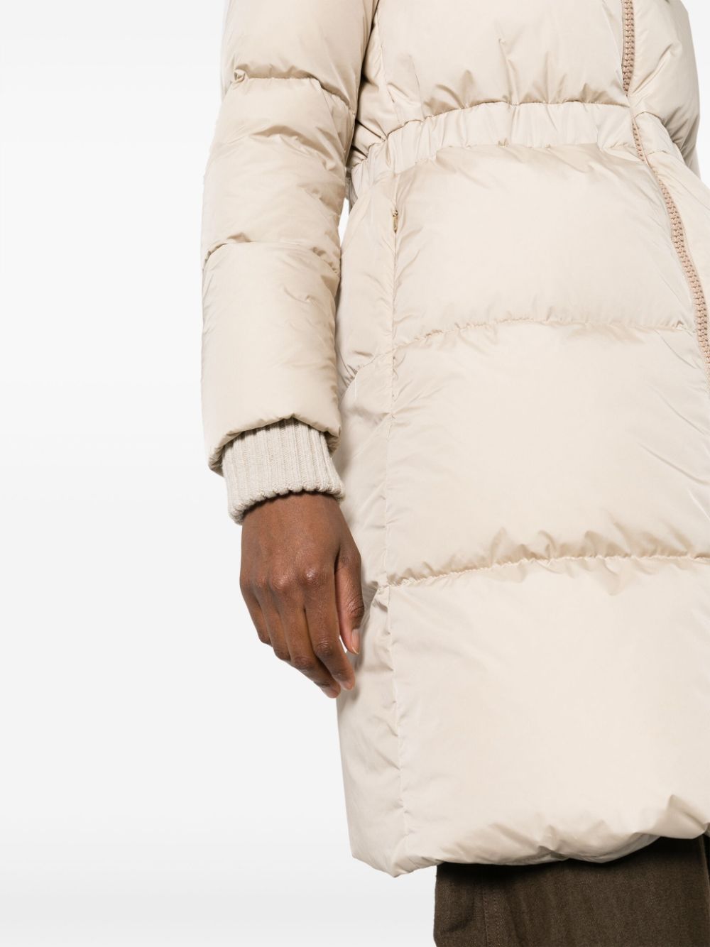 Shop Herno Funnel-neck Padded Coat In Nude