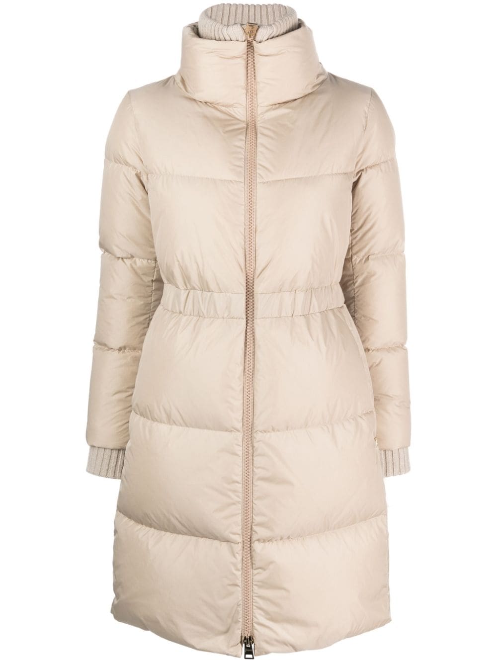 Herno Funnel-neck Padded Coat In Nude