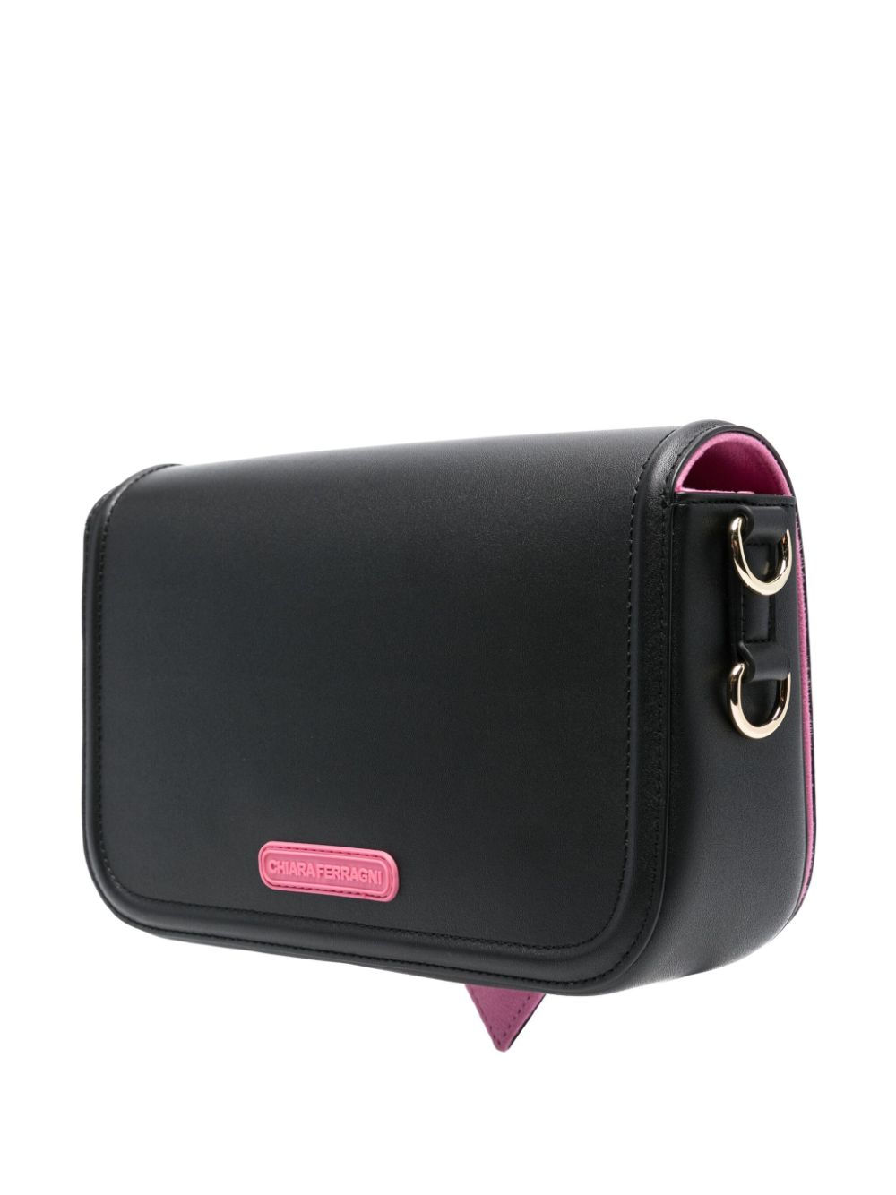 Shop Chiara Ferragni Eyelike-motif Shoulder Bag In Black