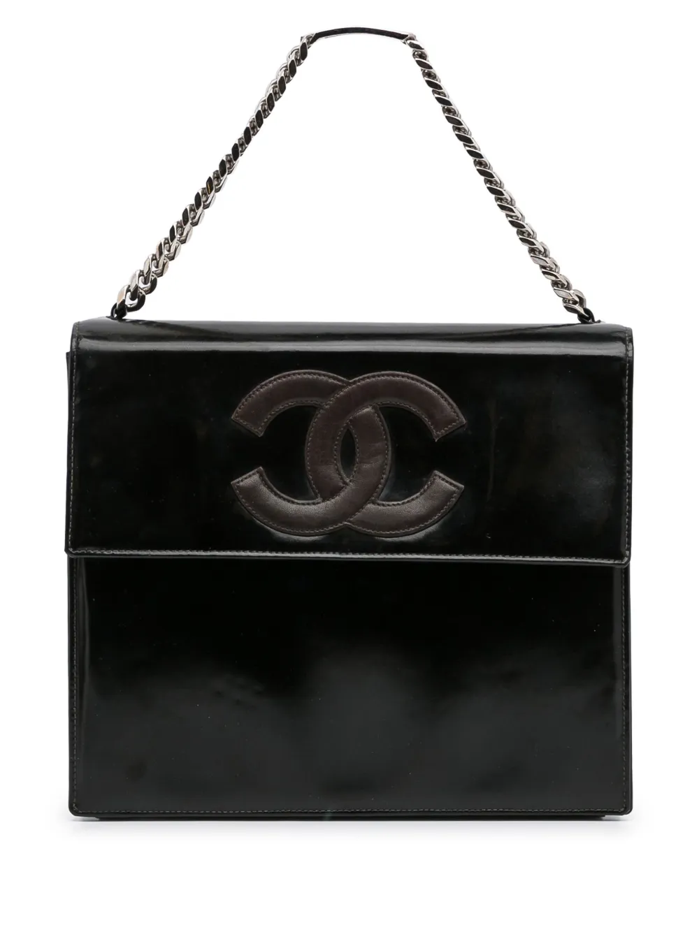 Pre-owned Chanel Cc 翻盖托特包（1996-1997年典藏款） In Black