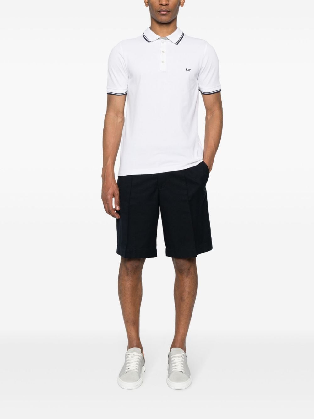Shop Fay Embroidered-logo Polo Shirt In White