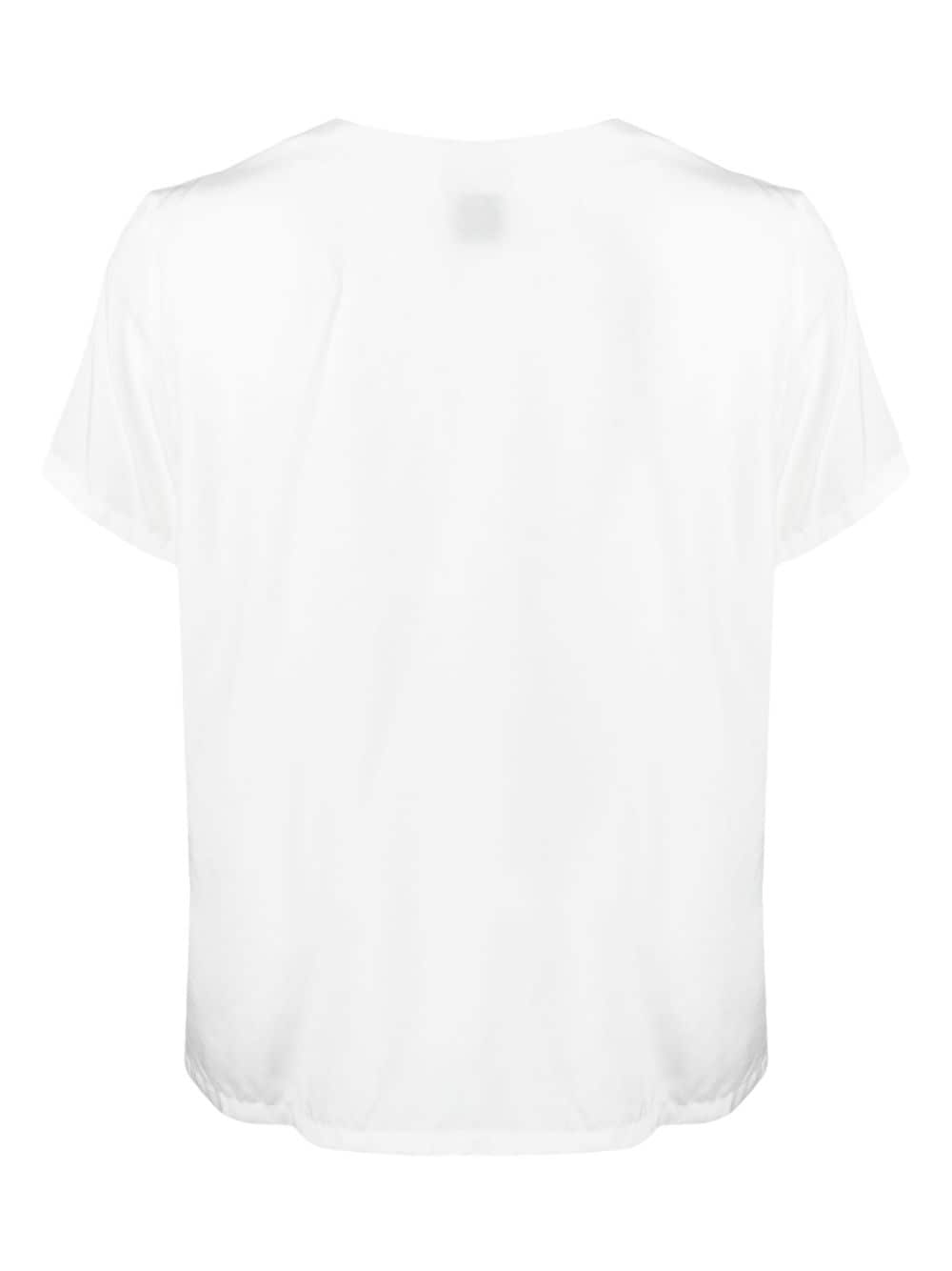 Fay T-shirt met geborduurd logo en V-hals Wit