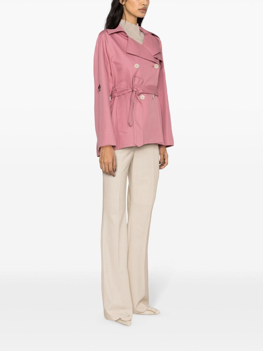 Shop Fay Lobster-claw Double-breasted Coat In Rosa