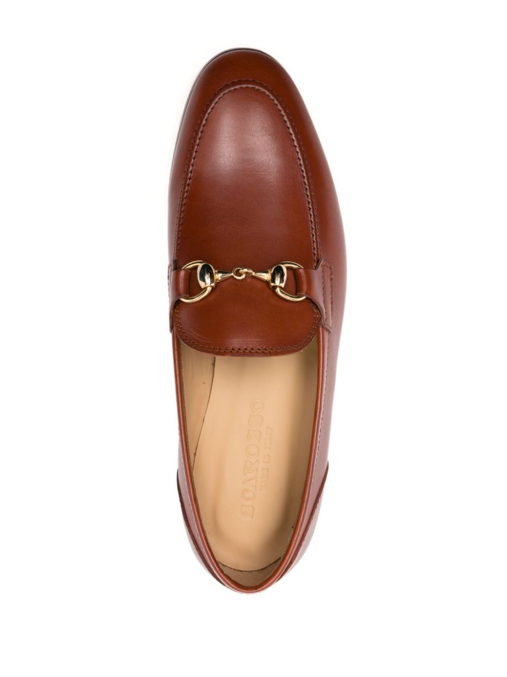 Shop Scarosso Horsebit-detail Leather Loafers In Brown
