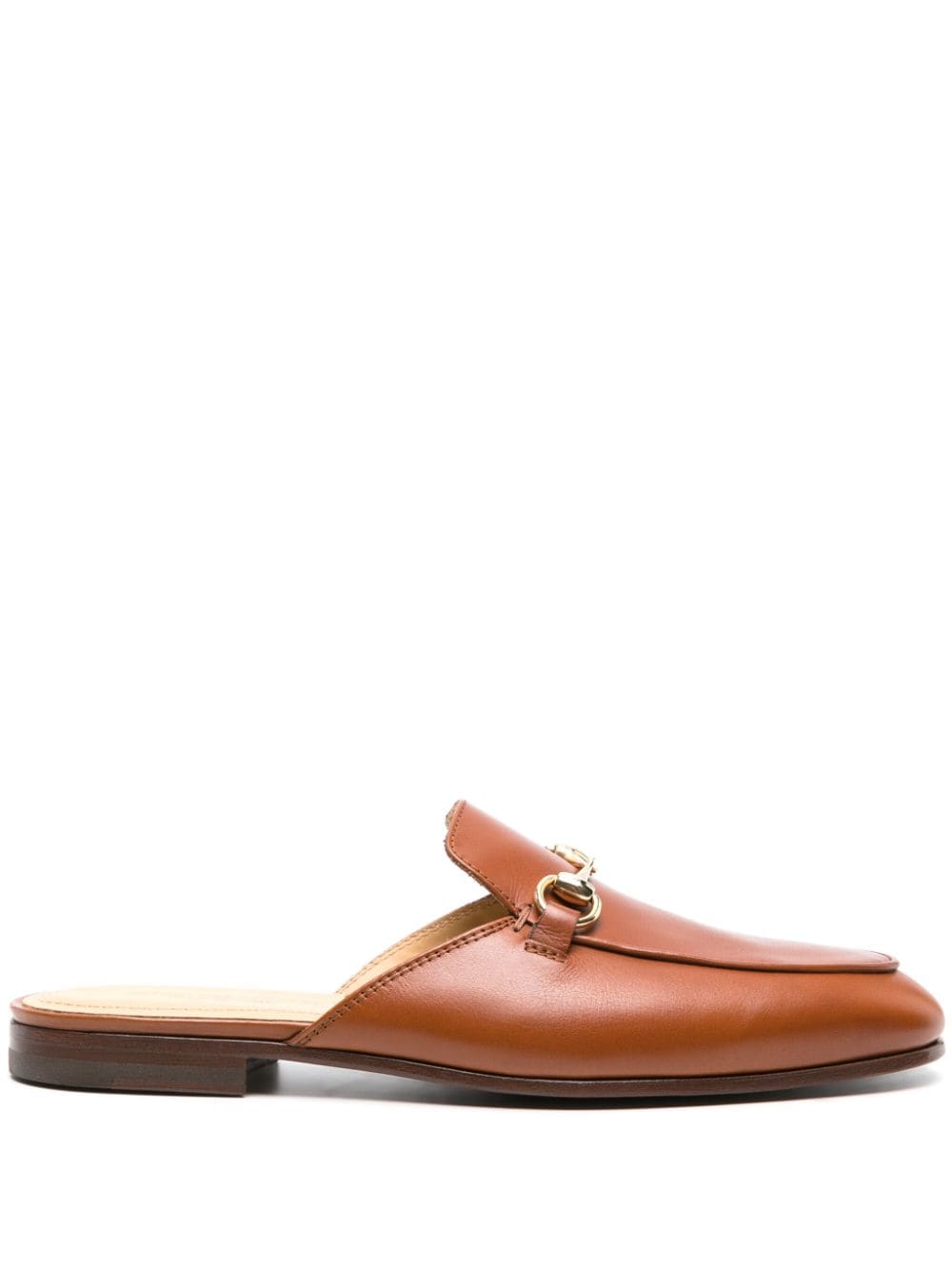 Scarosso horsebit-detail leather slippers - Marrone