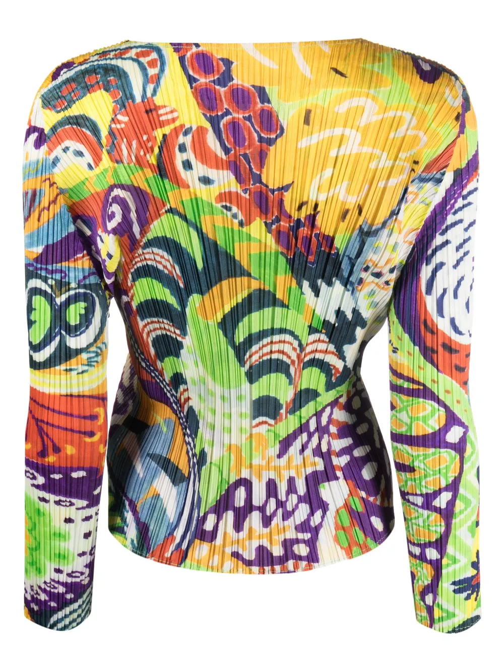 Pleats Please Issey Miyake T-shirt met abstracte print - Wit