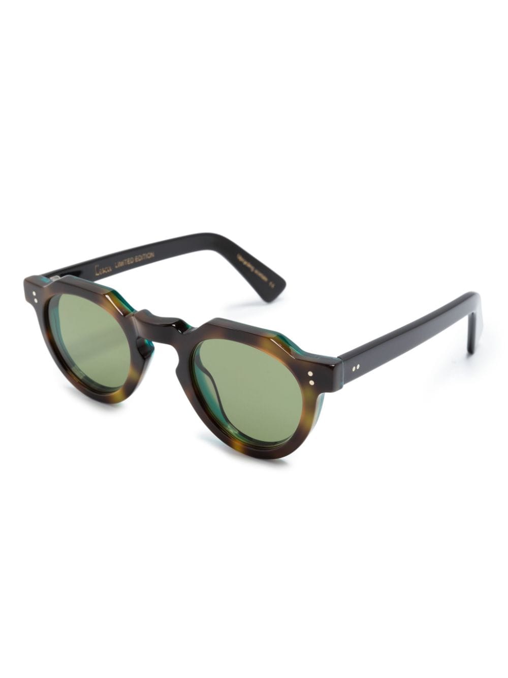 Lesca Crown tortoiseshell round-frame sunglasses - Bruin