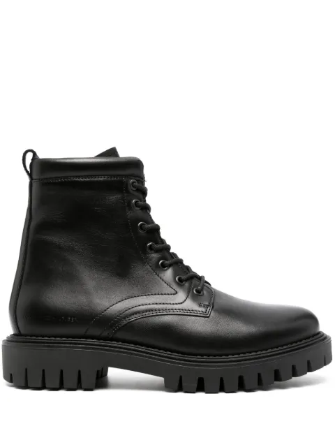 Tommy Hilfiger logo-embossed leather boots
