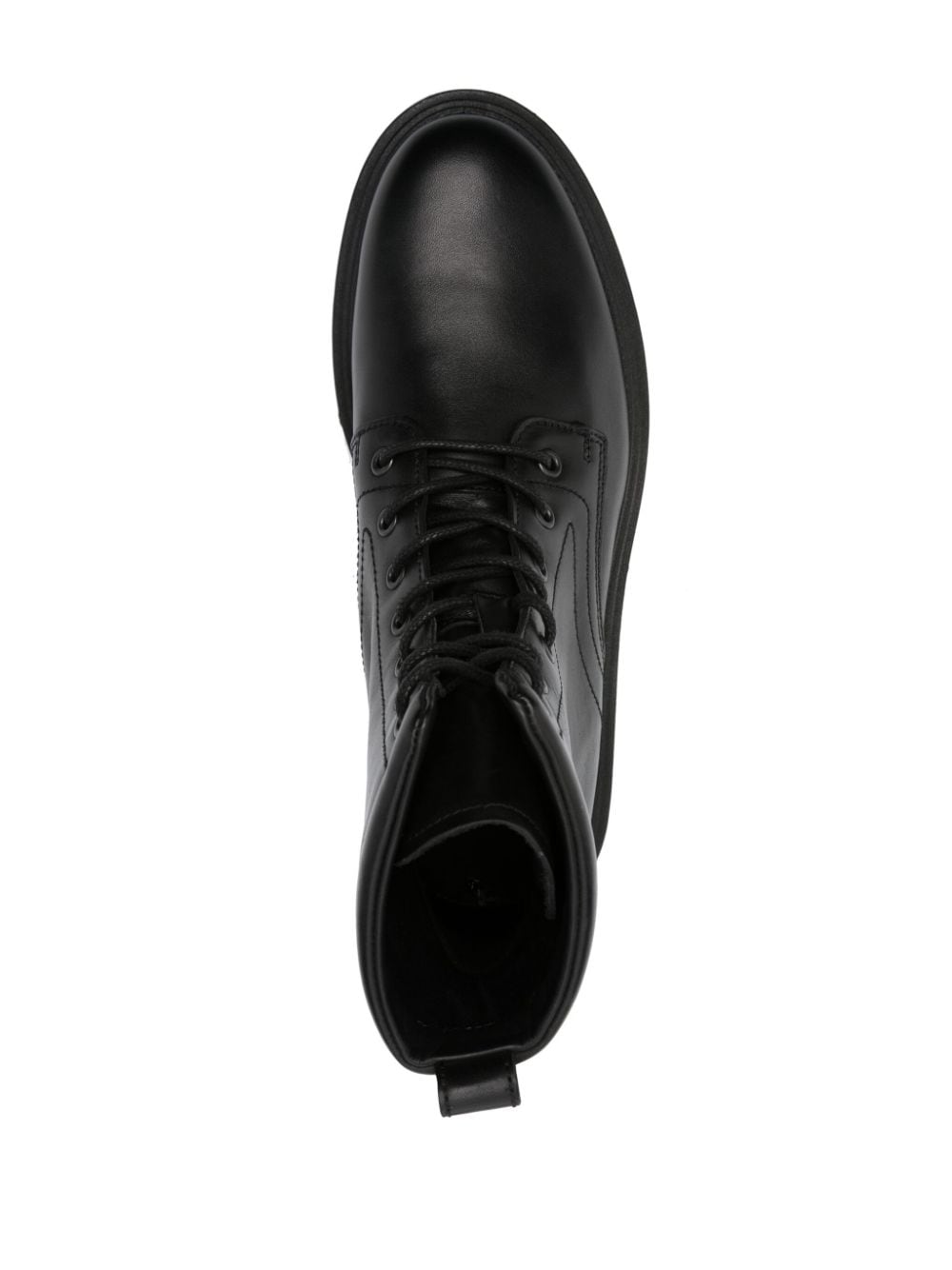 Shop Tommy Hilfiger Logo-embossed Leather Boots In Black