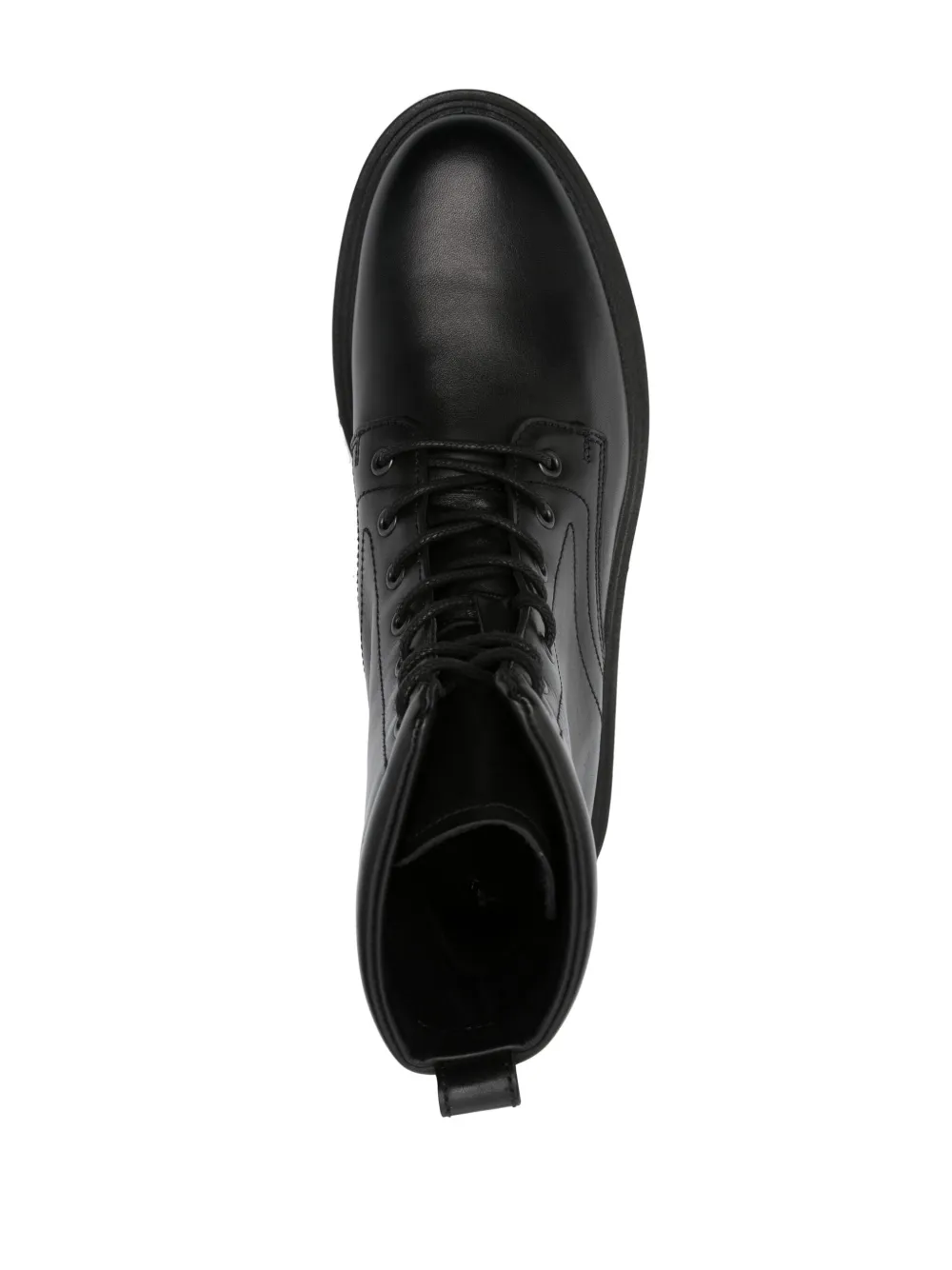 Tommy Hilfiger Monogram-plaque Leather Ankle Boots In Black