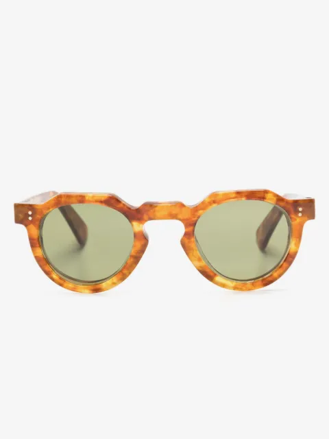 Lesca lentes del sol Crown con armazón redonda estilo carey