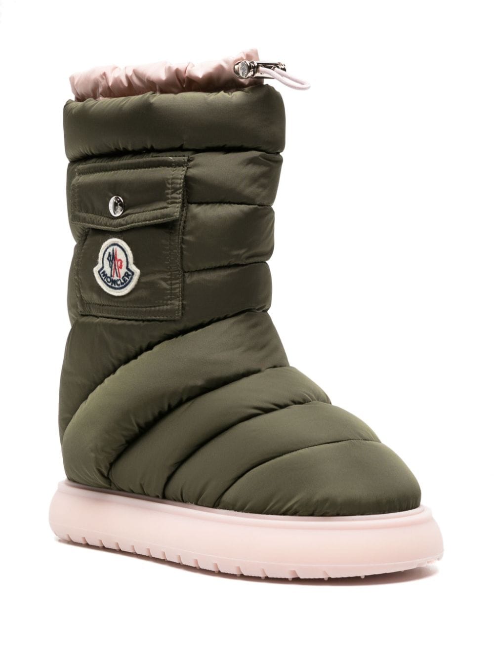 Shop Moncler Gaia Pocket Padded Snow Boots In Green