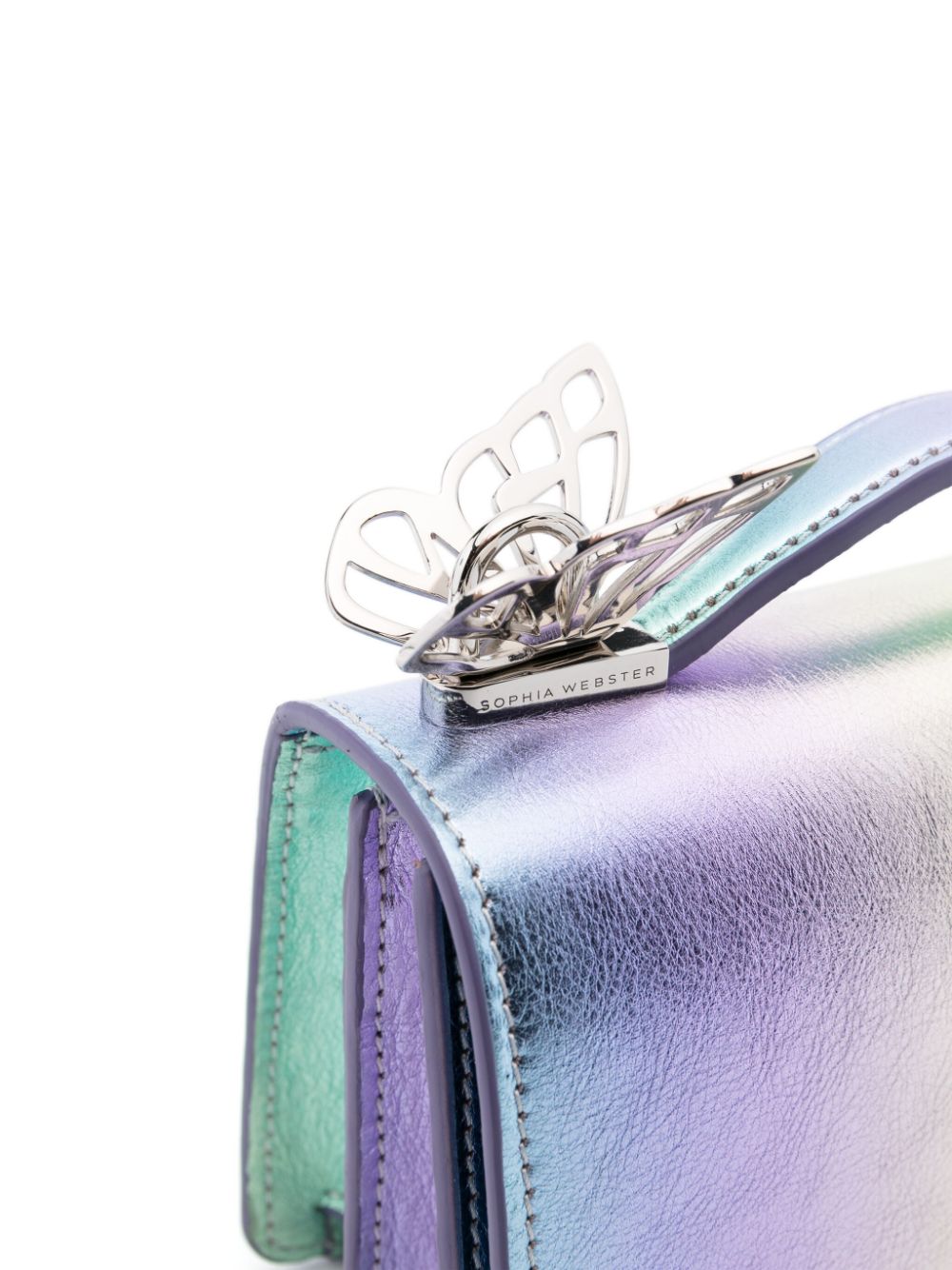 Shop Sophia Webster Mariposa Iridescent-effect Tote Bag In Purple