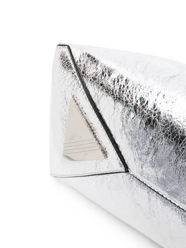 Metallic leather 2025 clutch bag