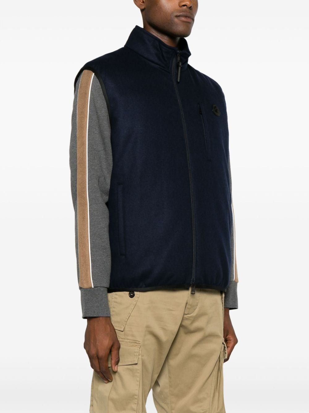 Shop Moncler Tumba Padded Cashmere-blend Gilet In Blue