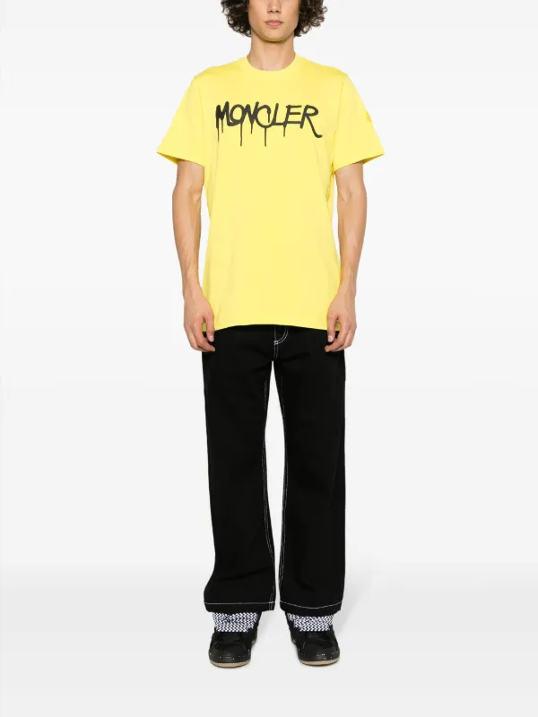Moncler spray paint logo print Cotton T shirt Farfetch