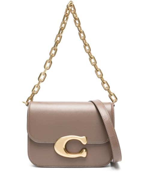 Coach bolso de hombro con placa del logo