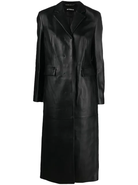 MISBHV single-breasted leather coat