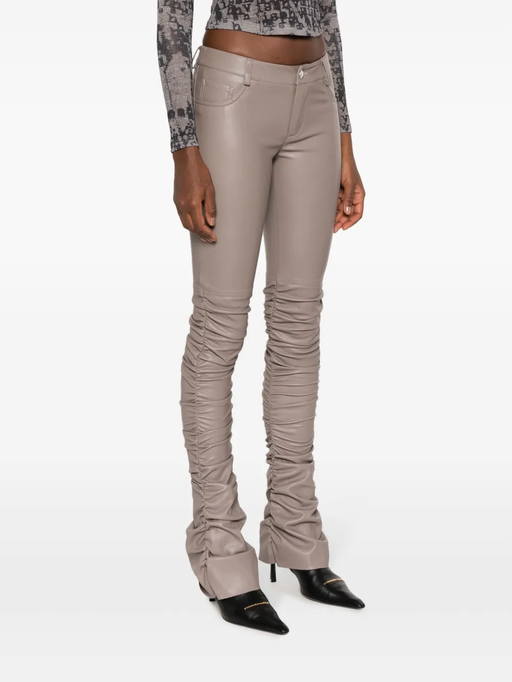 Misbhv Nirvana Ruched Skinny Trousers In Grau