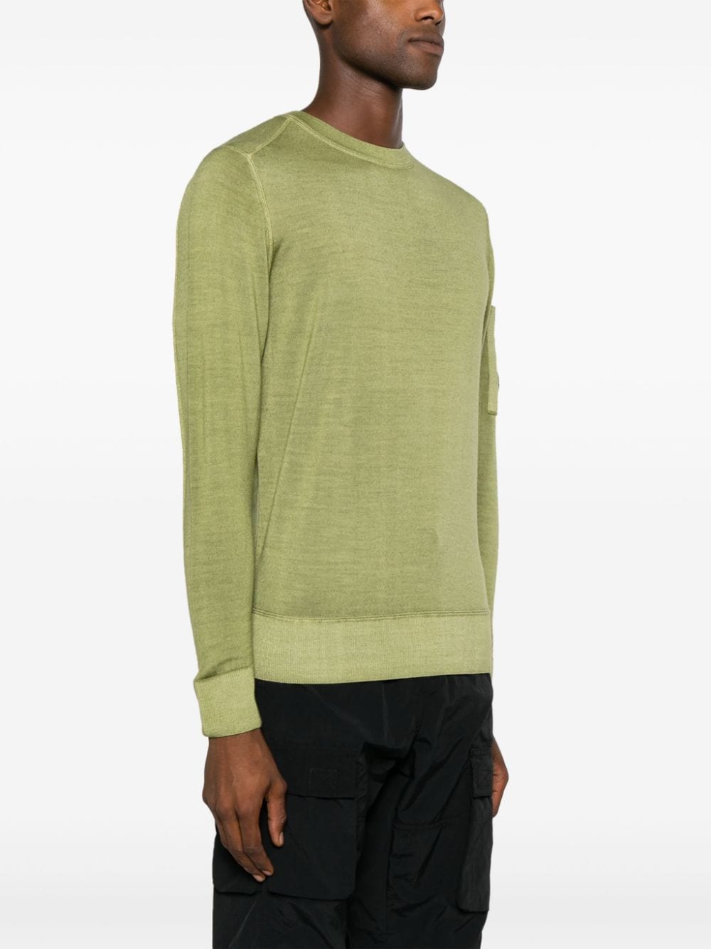 Shop C.p. Company Lens-detail Wool Jumper In Green