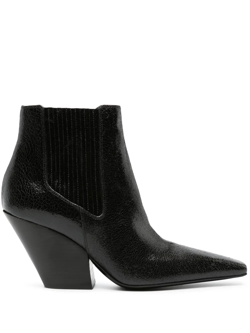 Casadei Ankle Boots In Black Leather In Black