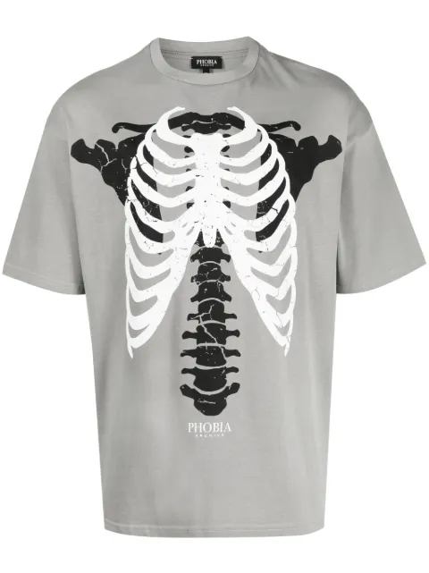 PHOBIA Skeleton-print cotton T-shirt