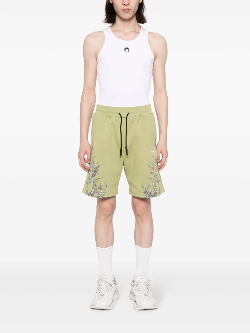 PHOBIA Lightning-print cotton track shorts | Track & Running Shorts | Image 2