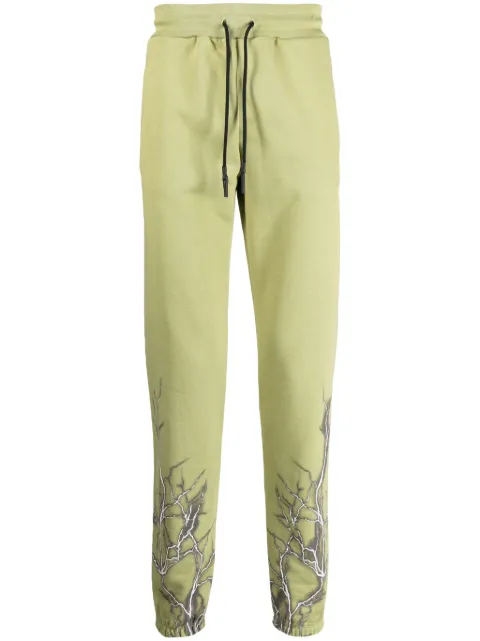 PHOBIA lightning-print cotton track trousers
