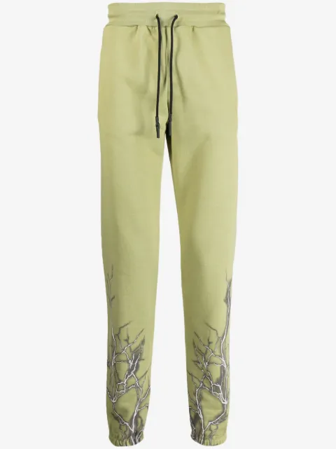 PHOBIA lightning-print cotton track trousers
