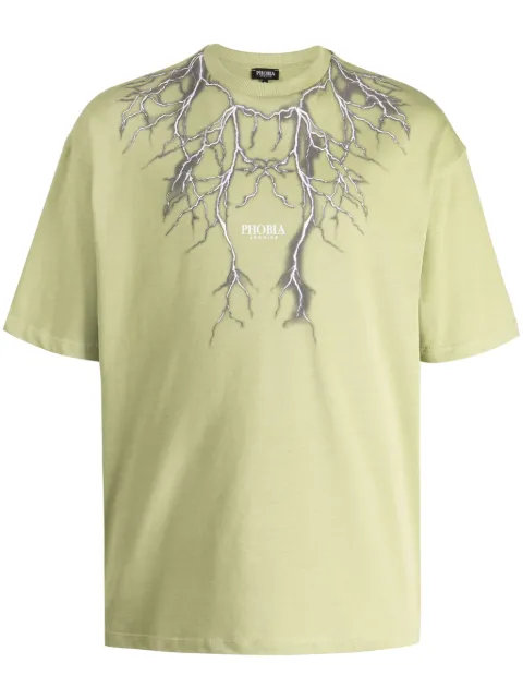 PHOBIA Lightning-print cotton T-shirt