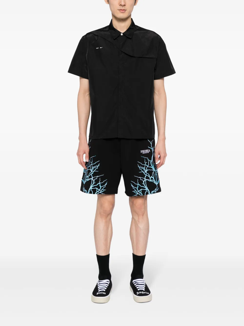 PHOBIA Shorts met geborduurd logo - Zwart