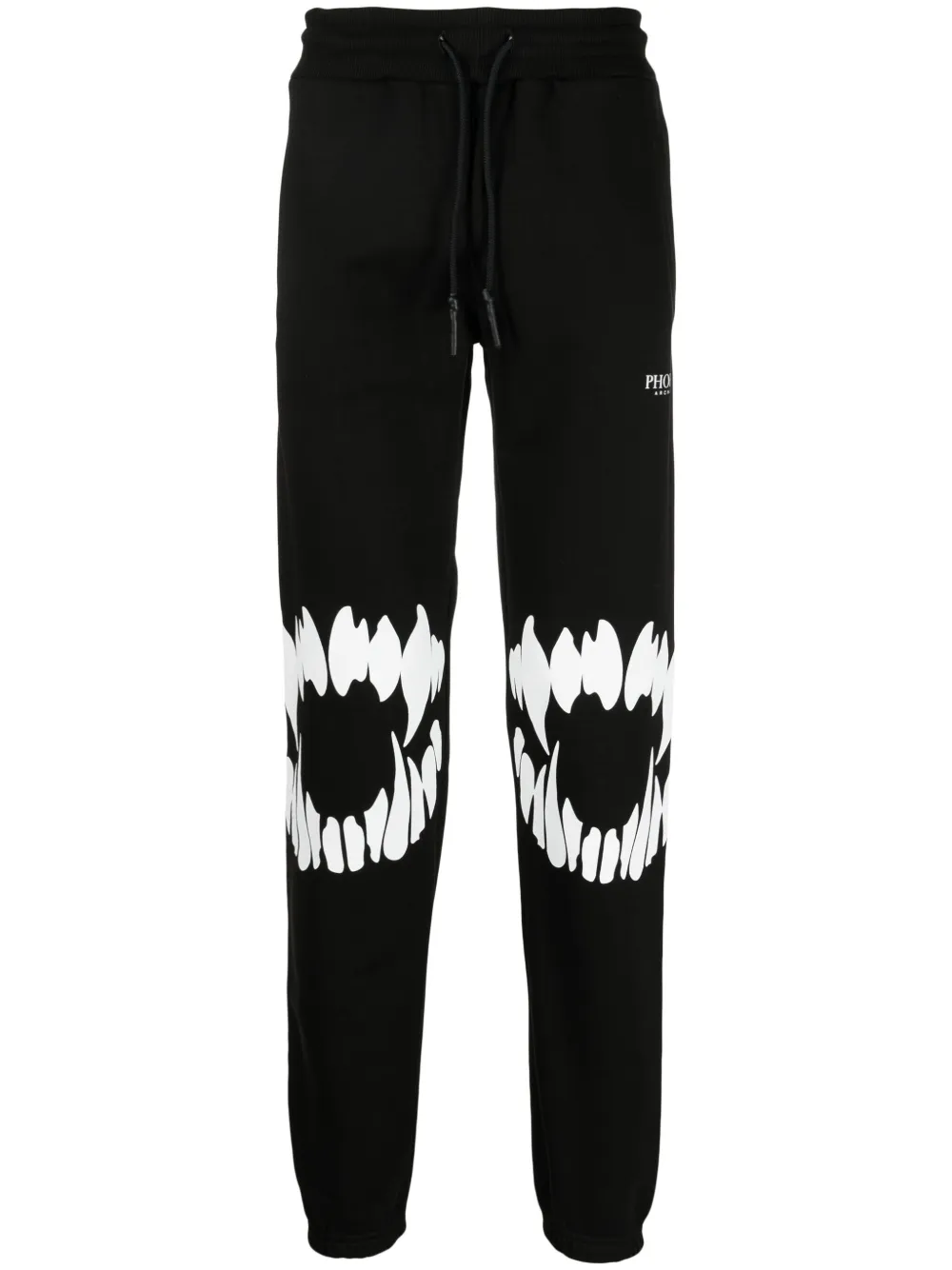 PHOBIA Mouth-print cotton track pants | Black | Image 1