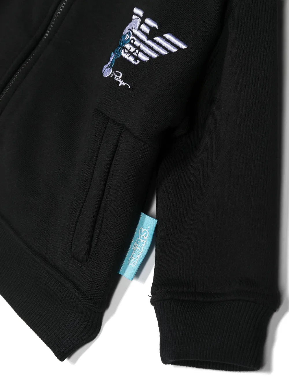 Emporio Armani Kids Sweater met geborduurd logo Blauw