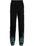 PHOBIA Lightning-print cotton track trousers - Black