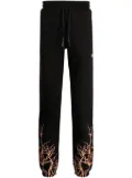 PHOBIA Lightning-embroidered cotton track pants - Black