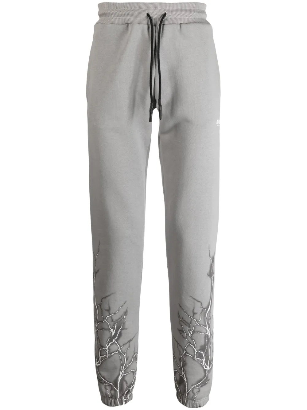 PHOBIA lightning-print cotton track trousers | Grey | Image 1