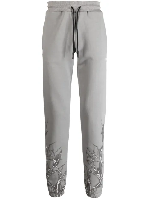 PHOBIA lightning-print cotton track trousers