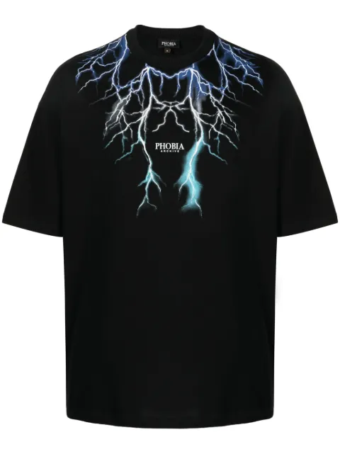 PHOBIA Lightning-print cotton T-shirt